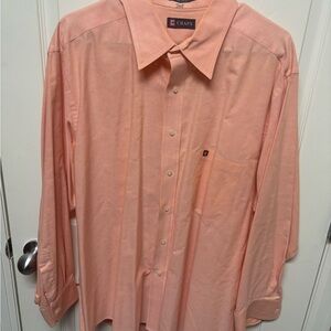 Chaps Men's Peach Button-Up Dress Shirt
